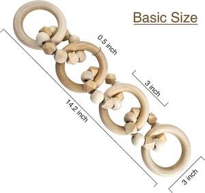 Handcrafted Wood Chain Link Decor Boho <b>Rustic</b> Decorative Ornament for Living Room Bedroom Console Table Fireplace <b>Shelf</b> - Product Image 2