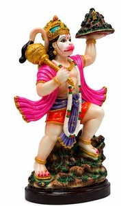 Statue de Hanuman colorée faite à la main, figurine de dieu debout, sculpture en marbre pour la décoration de la maison et du temple - Product Image 2
