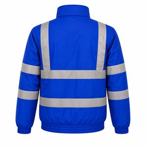 Wholesale Men Workwear <b>Jacket</b> <b>High</b> <b>Visibility</b> Reflective Tape Zipper Pockets <b>Softshell</b> Outerwear Coat Custom Industry <b>Jacket</b> - Product Image 2