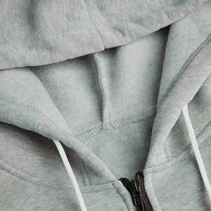 Ensemble survêtement décontracté pour homme, gris et blanc, avec sweat à capuche et pantalon de jogging, fermeture éclair frontale, respirant, style patchwork, pour l'automne - Product Image 5