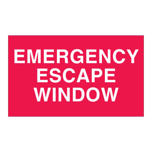 Étiquette d'évacuation d'urgence Brady en polyester durable, blanc sur rouge, auto-adhésive, finition mate, pour intérieur/extérieur - Product Image 1