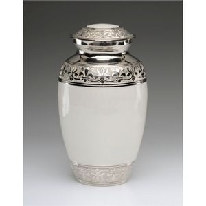 Handcrafted Metal Cremation Urns for Human Ashes Adult - Large Funeral <b>Memorial</b> Urn - Decorative Brass Finish Burial Vases Case - Product Image 4