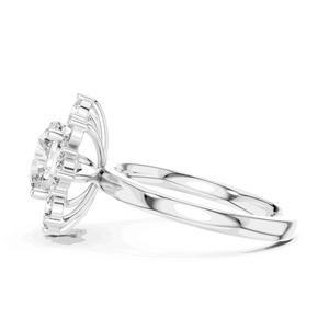 Bague en or massif 18 carats d'inspiration jardin, mettant en valeur un diamant de laboratoire couleur E de 2,00 CTW avec des accents floraux de 0,74 CTW, pour un cadeau spécial - Product Image 4