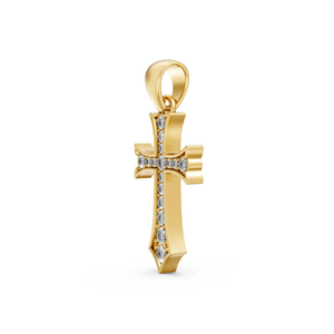 Pendentif Croix en Diamant de Laboratoire 0,21 Carat Certifié IGI D VVS2 Or Jaune 10K Plaqué Rhodium pour Fête Chrétienne et Mariage - Product Image 6