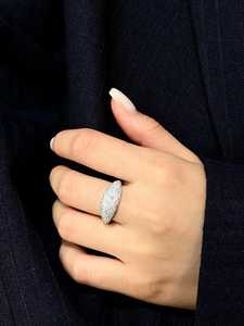 Moissanite Round Cut Statement <b>Dome</b> Cocktail <b>Ring</b> For Women's original 925 Silver For Wedding Surprise Gift For Lovers - Product Image 5