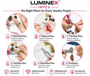LUMINEX IMPEX LUB=113 <b>Long</b> <b>Nose</b> Stainless Steel Lightweight Smooth Work Jewelry Making Polishing Pliers for Bracelet Making DIY - Product Image 5