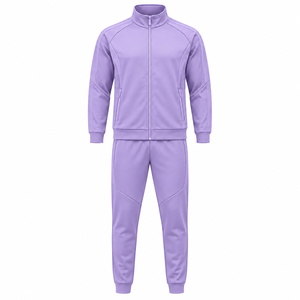 ชุดวอร์มแบบ unisex ซิปเต็มตัว คอตั้ง สีพื้น เรียบง่าย สปอร์ตแวร์ลำลอง มีกระเป๋าข้าง ผ้าโพลีเอสเตอร์น้ำหนักปานกลาง เหมาะสำหรับใส่ในฤดูใบไม้ร่วง - Product Image 3