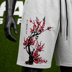 Shorts de survêtement pour hommes en molleton 100% coton épais avec logo personnalisé, imprimé graphique japonais, coupe oversize, style streetwear et décontracté pour la gym - Product Image 6