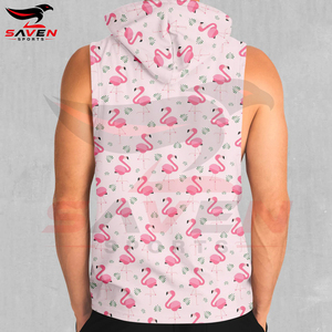 New Arrival OEM ODM Service Hand Made 2026 <b>Pink</b> White Color Unique Design Outer Wear High Demand Product Sleeveless <b>Hoodies</b> - Product Image 2