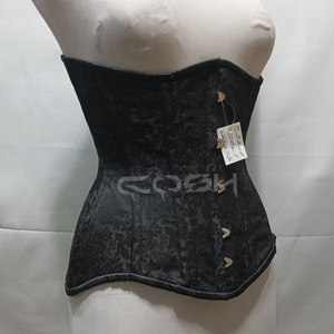 OEM/ODM Jacquard Floral Hourglass Body Shaper Black Brocade <b>Underbust</b> Steel Boned Corsets - Product Image 2