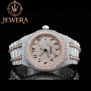 Hip Hop Iced Out Moissanite Diamond Stainless Steel Analog Glass Watch with Premium Craftsmanship for Men's Fashion Gift Giving - Product Image 3