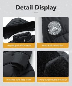 Women's Lightweight <b>Packable</b> Hooded Winter Quilted Puffer <b>Jacket</b> Detachable Sleeves Hat Zipper Closure Water Resistant Fur Wool - Product Image 4