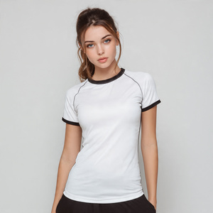 T-shirts de sport pour femmes, pour la course à pied en plein air, vêtements de rue - Séchage rapide, respirant, été, athlétique, écologique, personnalisable - Product Image 1