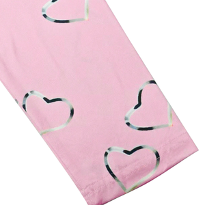 Womens <b>Pink</b> Heart Print Knitted <b>Long</b> <b>Sleeve</b> <b>Top</b> Casual Crew Neck Soft Comfortable Front Logo Daily Wear Spring Autumn - Product Image 4
