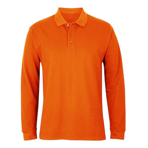เสื้อโปโลแขนยาวผู้ชาย สีพื้น ผ้าฝ้ายถัก คอปกติดกระดุม สไตล์ลำลอง กันยับ ทรงปกติ รุ่น 2027 - Product Image 6