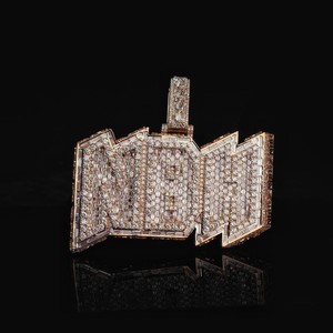 Custom NBH Letter <b>Pendant</b> Wholesale VVS Lab Grown Diamond 925 Silver 10K 14K <b>Solid</b> Rose <b>Gold</b> Plated Iced Out Name Typography - Product Image 1
