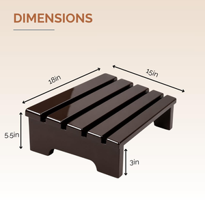 Black Wooden Under Desk Footrest Ergonomic <b>Foot</b> <b>Rest</b> <b>Stool</b> Office Chair Computer Desk Home Office Leg Support Platform - Product Image 2