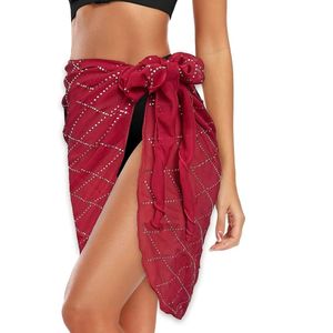 Women Seamless Knitted Printed Chiffon <b>Beach</b> Sarong Swim Cover up <b>Wrap</b> Skirt for Tropical Vacation - Product Image 3