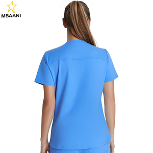 <b>Scrub</b> <b>Top</b> for Women – Soft Stretch V-Neck <b>Scrubs</b> with 2 Inset Slip Pockets and a Curved Hemline - Product Image 2