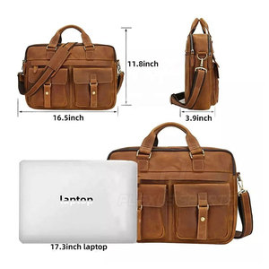 Bolso Casual para Portátil de Cuero Genuino de Primera Calidad con Gran Capacidad y Correa Cruzada para Profesionales - Product Image 5