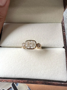 Bague de fiançailles solitaire en diamant de laboratoire certifié IGI, taille coussin rectangulaire de 1,70 carat, bague de mariage en or massif 14K, bijoux - Product Image 2