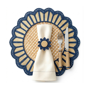 Best Wholesale New Design Bohemian <b>Paper</b> Rope Handmade Round Placemat and Napkin Set for Dining Table Decor From Vietnam - Product Image 6