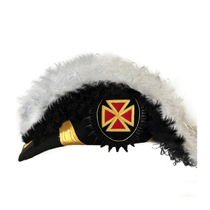 Gorra de los Caballeros Templarios Grand Commander, Negra, con Plumas, la Mejor del Mercado - Product Image 1