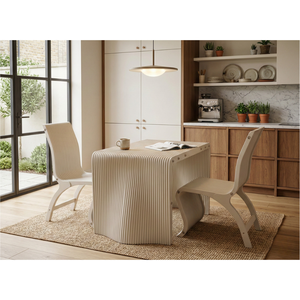 Contemporary <b>Plastic</b> <b>Outdoor</b> Dining <b>Table</b> Set With Grooved Surface Waterproof Design - Product Image 3