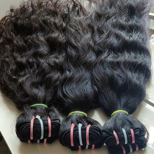 Extensiones de cabello humano tejido indio negro crudo sin procesar virgen Natural Remy alineado con cutícula de doble trama de un solo donante 100% - Product Image 1