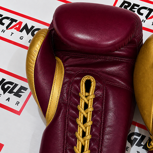 Gants de boxe rectangulaires à lacets, équipement d'entraînement professionnel pour le combat et le sparring, en cuir véritable, fabriqués à la main, pour adultes. - Product Image 5