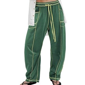 Pantalones Cargo Ligeros para Mujer, Pantalones Deportivos de Pierna Ancha, Cintura Alta con Cordón, Ropa Casual de Calle, Pantalones de Descanso - Product Image 4