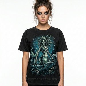 เสื้อยืดกราฟิกโกธิคสไตล์แฟนตาซีลายปีกโครงกระดูกพิกซี่ปีศาจสำหรับผู้หญิง สไตล์พังก์อัลเทอร์เนทีฟ - Product Image 2