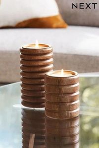 Natural Finish Wooden <b>Candle</b> Stand Wooden <b>Candle</b> Holder for Festival Decoration Luxury Rustic Wooden <b>Candle</b> Holder <b>Set</b> - Product Image 2
