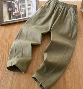 Pantalones de Algodón para Niños, Estilo Casual Retro, de Secado Rápido, Corte Recto y Holgado, Color Sólido, para Primavera y Otoño - Product Image 5