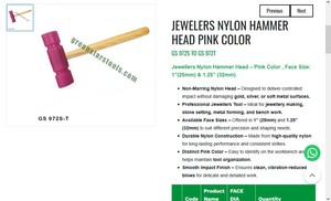 Jewellers Nylon Hammer Head <b>Pink</b> 25mm 32mm Non Marring Jewelry <b>Tools</b> Metal Forming Hand <b>Tool</b> | Item No GS-972T - Product Image 3
