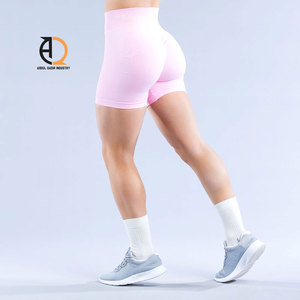 High Quality Custom Workout Shorts for Women High <b>Cross</b> Waist Scrunch Butt Lifting Tummy Control Yoga Athletic Biker Shorts - Product Image 6