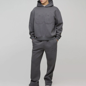 Survêtements pour hommes de haute qualité avec logo personnalisé, sweat-shirt à capuche et pantalon en molleton, jogging uni, ensemble deux pièces pour hommes - Product Image 1