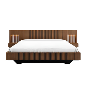 Base de Cama de Plataforma de Madera de Teca Sólida Contemporánea de Lujo, Muebles de Dormitorio Personalizados para Hoteles, Resorts y Villas - Product Image 3