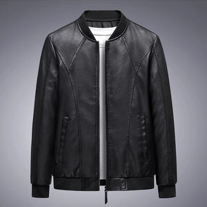 Veste en cuir véritable pour homme, personnalisée avec des broderies, fermeture éclair de haute qualité, imperméable, style bomber classique, streetwear, varsity - Product Image 4