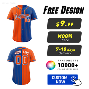 Maillot de baseball personnalisé uni avec fermeture boutonnée, empiècements contrastés, haute qualité, tenue d'équipe OEM, vente en gros, usage scolaire, grandes tailles, 100% coton - Product Image 6