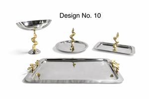 Contemporary Round Metal Marble & Wood Eco-Friendly <b>Disposable</b> Serving Tray for Party and Home Decor - Product Image 4