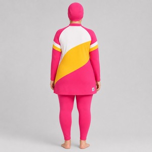 Ensemble de bikini modeste pour femme, couleur entièrement personnalisable, coupe haute, deux pièces, imprimé, logo avant, fermetures éclair, séchage rapide, burkini de bain - Product Image 6