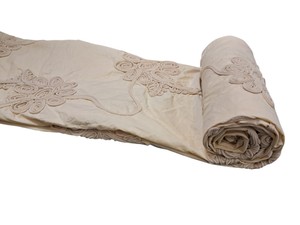 Tissu Popeline Jaune Pâle Premium Très Demandé avec Broderie Dori – Motif Floral 3D en Cordage pour la Mode et la Décoration Intérieure - Product Image 4
