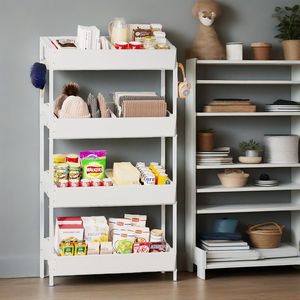 Espositore a 4 Ripiani in Legno e Metallo per Negozi, Scaffale per Snack e Caramelle per Concessioni - Product Image 1