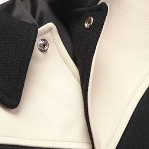 Chaquetas de Cuero de Piel de Oveja Genuina OEM de Diseño Personalizado para Hombre con Cuello Alto, Estilo Motero, Impermeables y Ecológicas - Product Image 3