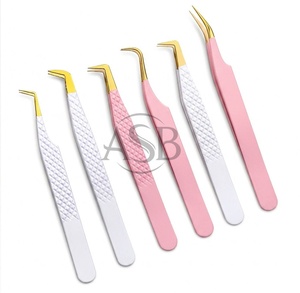 Extensions de cils en acier inoxydable avec logo personnalisé rose et or, et blanc et or, impression de logo personnalisée - Product Image 1