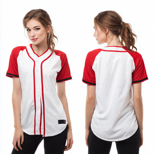 Ensemble uniforme de baseball personnalisé pour filles, en polyester, avec broderie Canada-Amérique, motif rayures fines, maillot noir et blanc vierge - Product Image 6