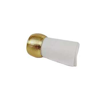 Porte-serviettes et anneau de serviette en métal plaqué or, accessoire élégant pour la décoration de table de mariage et d'hôtel, au meilleur prix - Product Image 5