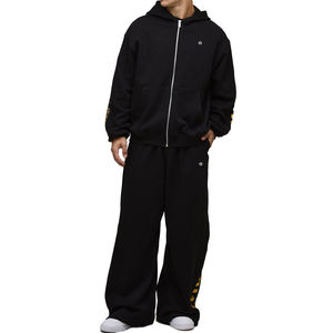 Sweat à capuche zippé personnalisé avec logo pour homme, en molleton de coton épais, style streetwear, impression sur les manches, livraison directe d'usine - Product Image 5