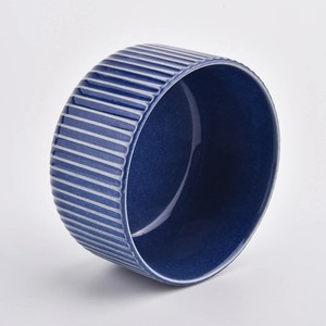 Recipiente de cerámica acanalado para velas, tazón profundo, resistente al calor, pared gruesa, esmalte liso, duradero, decoración del hogar, soporte para velas de múltiples mechas, ¡Gran Venta! - Product Image 3